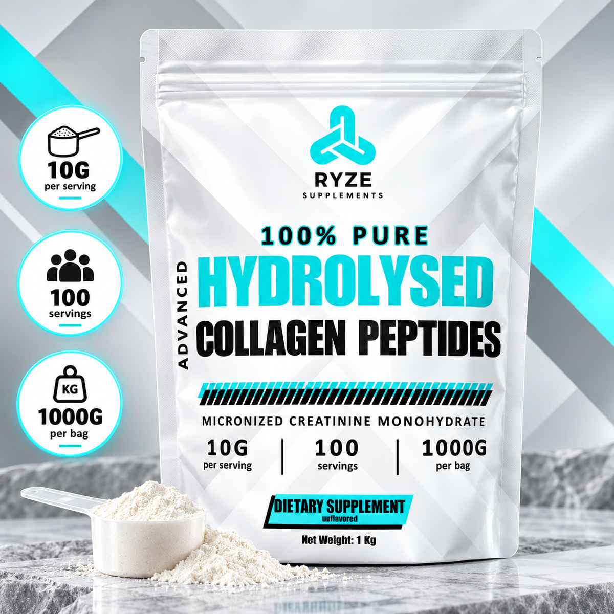 Hydrolysed Collagen Powder 1KG | RYZE