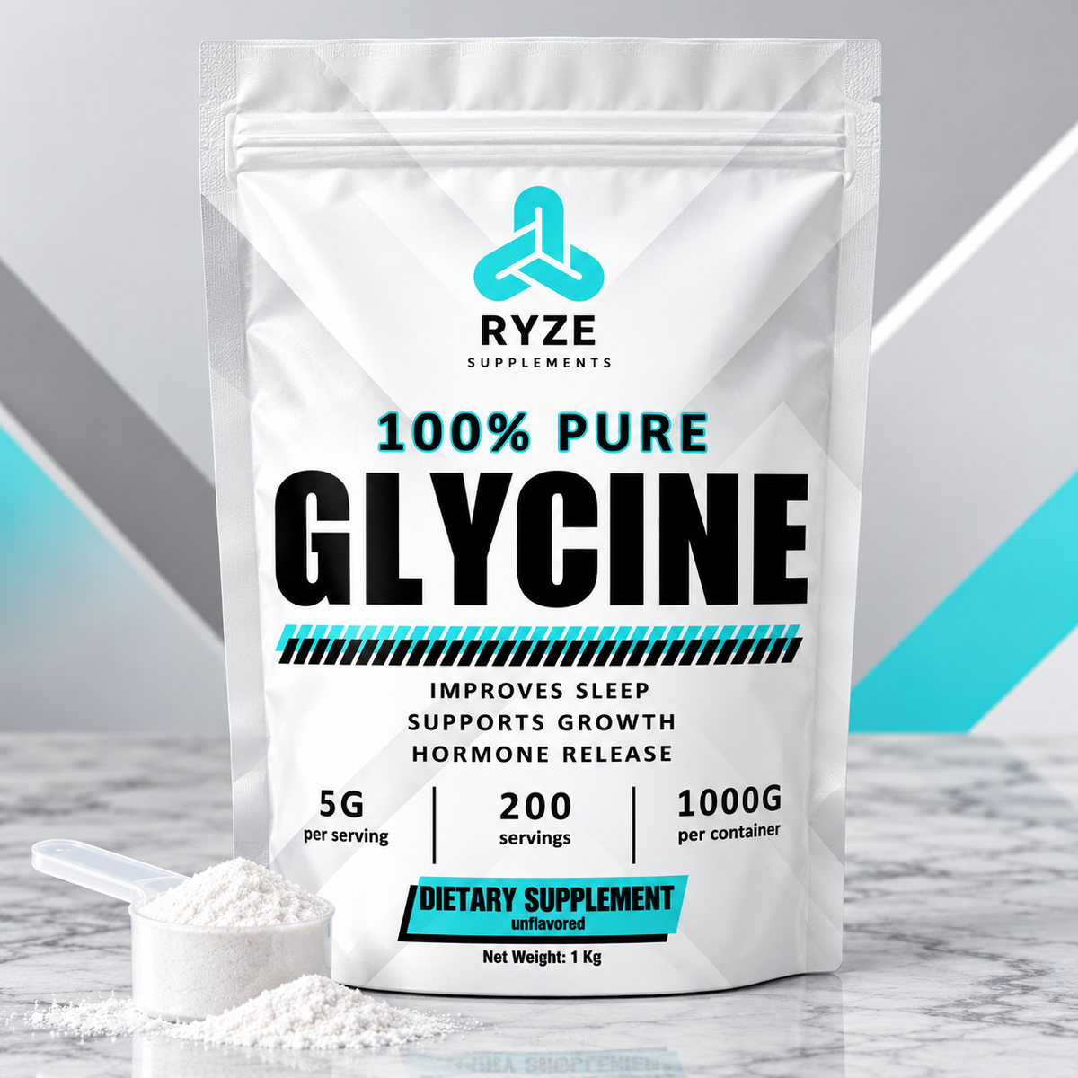 Pure Glycine Powder 1KG | RYZE