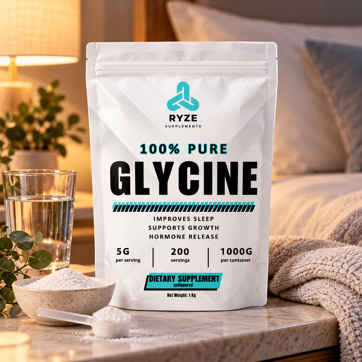 Pure Glycine Powder 1KG | RYZE