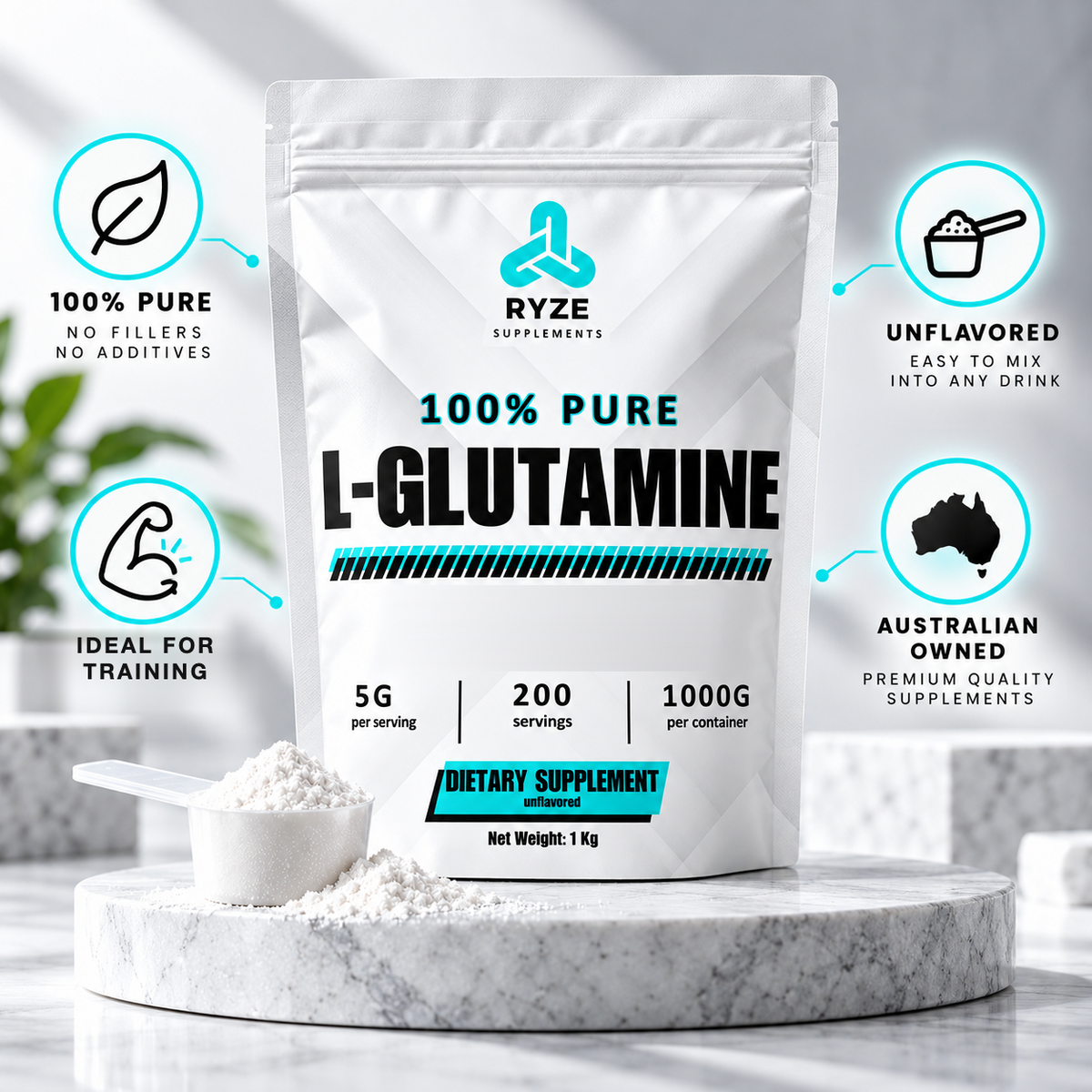 L-Glutamine Powder 1KG | RYZE